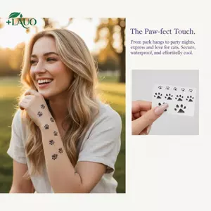 Springevenstar Động Vật Dấu Chân Mèo Paw Hình Xăm Tạm Thời 5 Cái Chống Thấm Nước Dễ Dàng Ứng Dụng Cho Trẻ Em Vui Nhộn Springevenstar