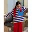Trẻ em Top Girls Phiên bản Hàn Quốc Áo sọc in chữ