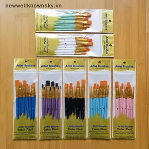 MỚI 10 Chiếc Cọ Sơn Bộ Nylon Tranh Bàn Chải Thanh Ngắn Dầu Acrylic Bàn Chải Màu Nước Bút Chất Lượng Cao Chuyên Nghiệp Nghệ Thuật Cung Cấp SKY