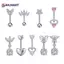 AN.MART Bướm Trái Tim Mặt Dây Chuyền Bụng Nút Nhẫn Nữ Bé Gái Thời Trang Thép Không Gỉ Zircon Rốn Nhẫn Cơ Thể Xuyên Trang Sức Quà Tặng VN