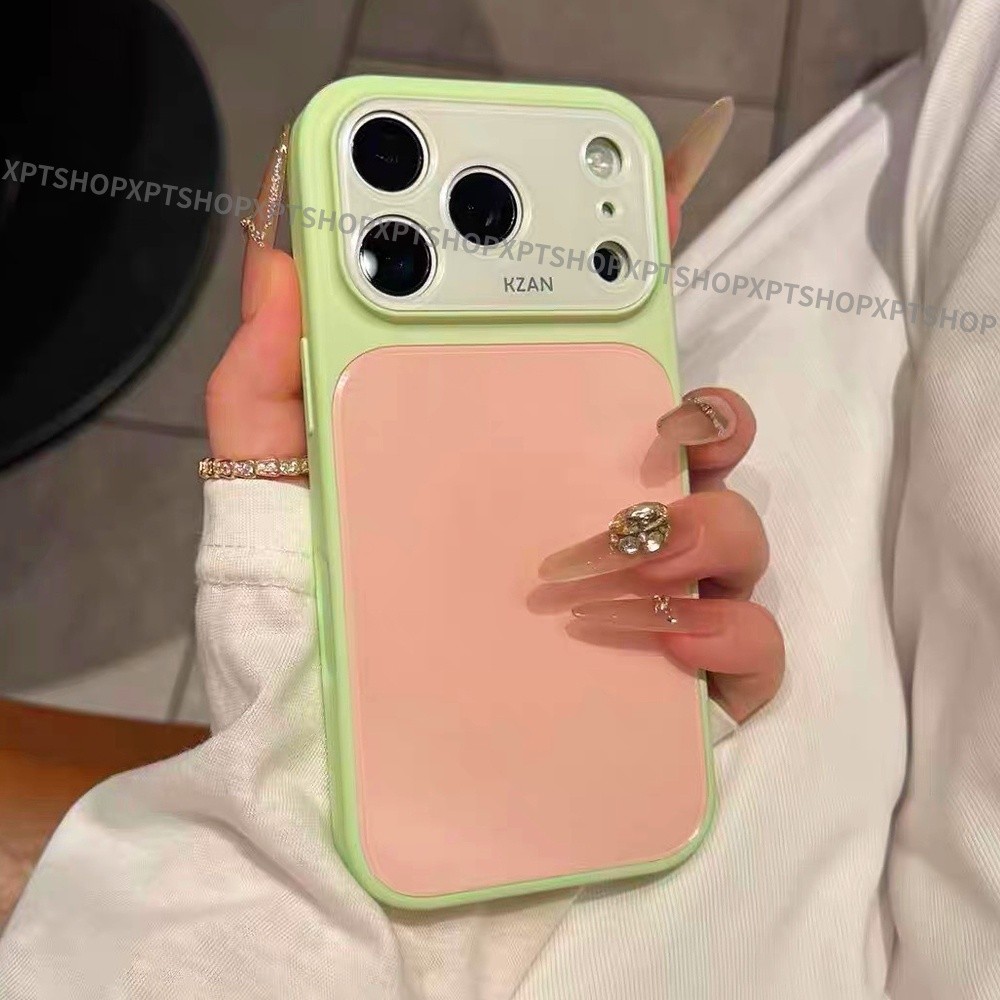 Ốp Điện Thoại Acrylic Kính Chặn Màu Cho iPhone 17 Pro Max 16 15 14 13 Vỏ Bảo Vệ Chống Sốc
