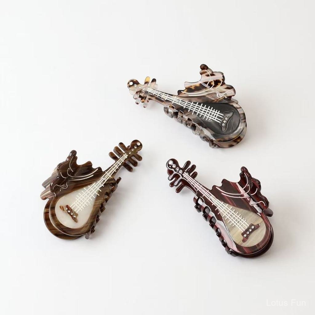 Kẹp Tóc Cá Mập Retro Phong Cách Mới, Phụ Kiện Tạo Kiểu Tóc Nhạc Cụ Pipa/Guzheng, Chất Liệu Acetate