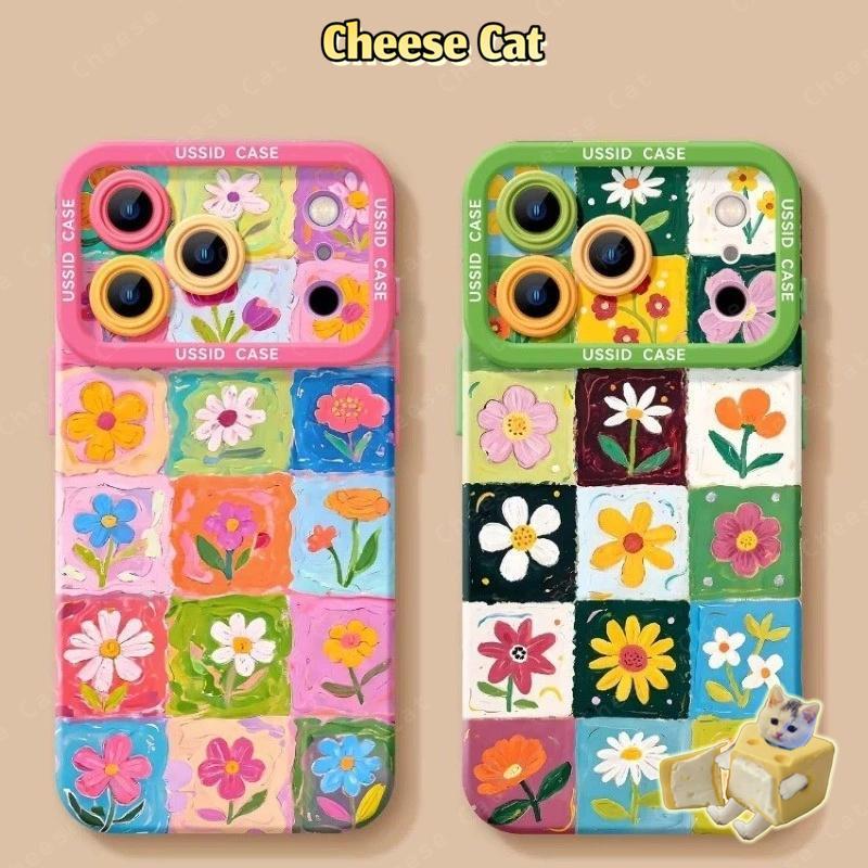 Tranh Sơn Dầu Lưới Hoa Ốp Lưng Điện Thoại iPhone 13 14 15 Plus 11 12 16 17 Pro Max XR Xs Max 7Plus 6 8 SE