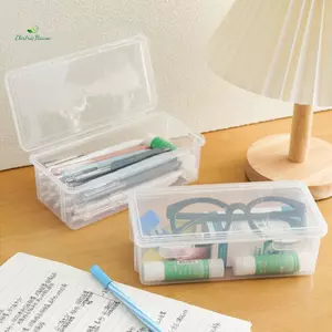 1 Hộp Đựng Bút Chì Nhựa Dung Tích Lớn Ổn Định Trong Suốt Hộp Bút Chì Nhà Tổ Chức Đồ Dùng Văn Phòng Hộp Bảo Quản mới