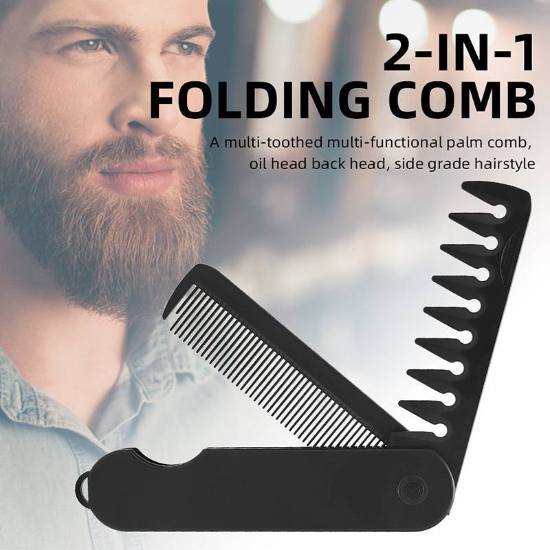 TVKR Lược Nhựa Đa Năng Gấp Gọn Răng Rộng, Chải Tóc, Râu, Cắt Tóc, Tạo Kiểu Salon