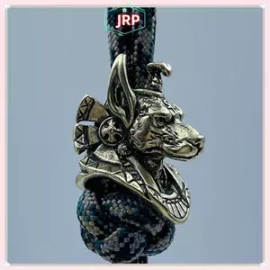 JRP Cổ Ai Cập Thần Chết Jaal Đầu Đồng Thau Dao Hạt DIY Paracord Dệt Dây Mặt Dây Trang Sức Phụ Kiện Ngoài Trời JRP