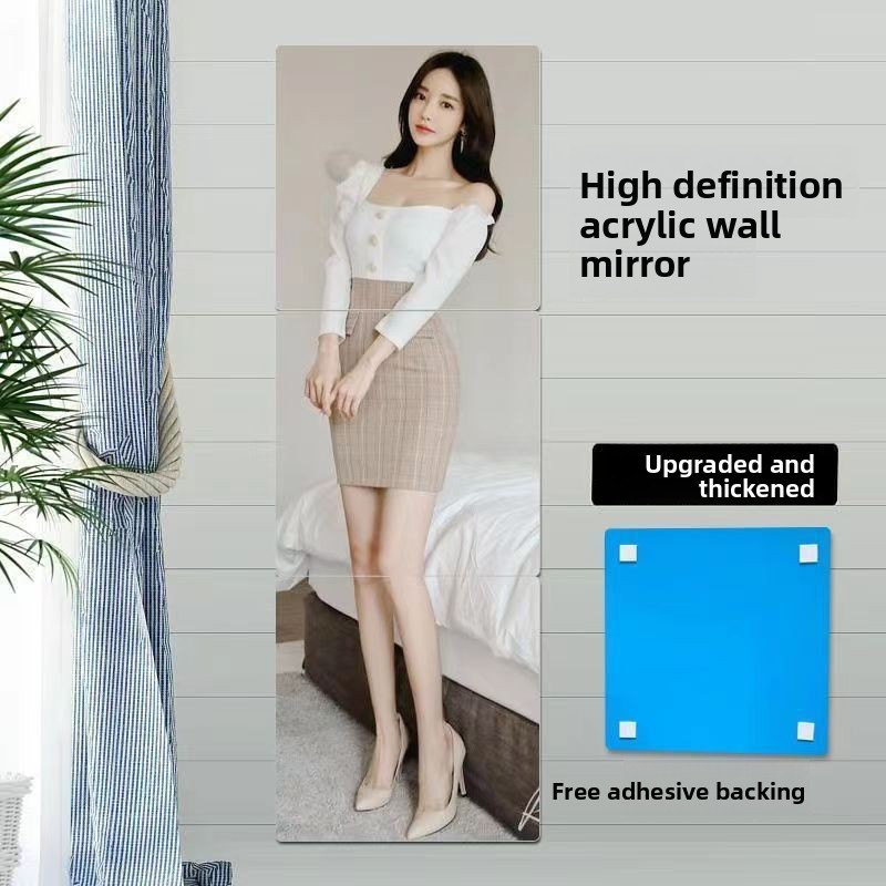 Gương Độ Nét Cao Tự Dính Full-Body Gương Dày Chống Thấm Nước Phòng Tắm Ký Túc Xá Trang Điểm Gương Miếng Dán Không Cần Đục Lỗ Acrylic Gương Mềm