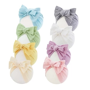 Treeling Sơ Sinh Bonnet Mũ Co Giãn Nơ Bệnh Viện Mũ Turban Mềm Phụ Kiện Tóc Cho Bé Gái Cặp Mùa Ra