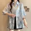 Tay Ngắn Nữ Mùa Hè Đi Lại Mỏng Chống Nắng Áo Sơ Mi Hoa Retro Niche Cardigan POLO Top Áo Hợp Thời Trang