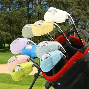 DELMER Golf Iron Head Covers, Da PU Chống Thấm Nước Golf Da Câu Lạc Bộ Mũ, Đồ Chơi Golf Đầy Màu Sắc Bền Thực Tế Golf Putter Headcover Bãi Cỏ