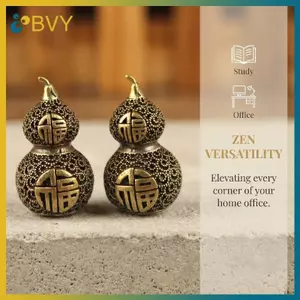 BVY Đồng Wu Lou Rỗng Bầu Phong Thủy Trang Trí Nhà Luy Đồ Trang Trí Cổ Cho Kệ Sách hoặc Bàn Văn Phòng.