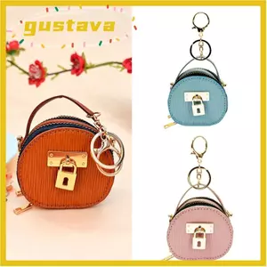 Túi đeo vai Mini GUSTAVA, Túi đựng tiền xu dây chuyền da, di động có móc khóa Túi đựng tai nghe dây kéo đôi dành cho nữ