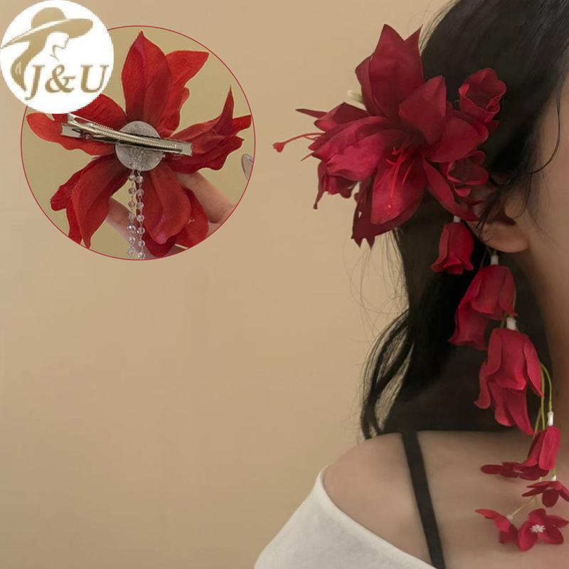 JU Red Lily Of The Valley Lily sels Kẹp Tóc Cánh Hoa Dubill Hairgrip Mô Phỏng Hoa Bé Gái Nữ Mũ Đội Đầu Phụ Kiện VN