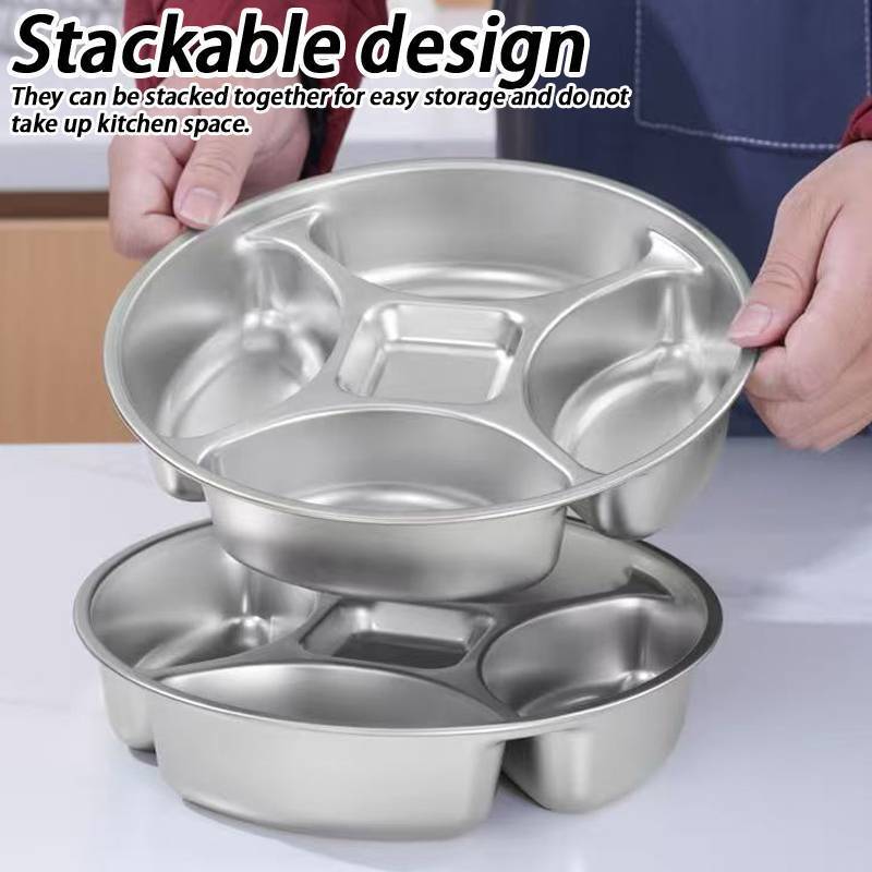 TVKR Khay chia bằng thép không gỉ Nấu ăn nhà bếp Đĩa chuẩn bị thực phẩm Tấm gia vị OIK