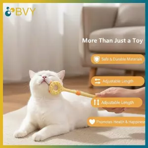 BVY Máy mát xa hai mặt 2 trong 1 Đồ chơi mèo có thể thu vào Ngói tương tác Cây đũa phép Teaser để chơi và tập thể dục cho thú cưng tại nhà.