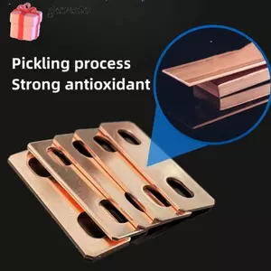 Thanh nối pin GAVESTO, lỗ vít M6 Đầu nối thanh buýt bằng đồng đỏ, Thanh nối bằng đồng phẳng LiFePO4 Cell