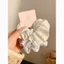 Màu Xanh Chấm Bi Scrunchy Tóc Nữ Cao Cấp Cảm Thấy Lười Phong Cách Buộc Tóc Thấp Đuôi Ngựa Phụ Kiện Tóc Đơn Giản Băng Đô