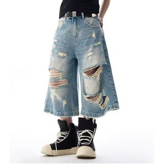 Quần crop denim rách cao cấp dành cho nam và nữ