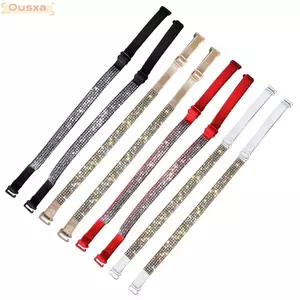 OUSXA 1 Cặp Dây Đeo Áo Ngực Thay Thế, Dây Đeo Vô Hình Lấp Lánh Kim Cương Giả Dây Áo Ngực Cổ Dây Đeo Vai Đôi Vải Co Giãn Cao Dây Đeo Ngang Dây Áo Ngực Kim Cương Giả