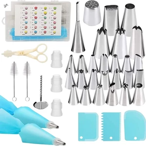 Bộ đầu trang trí bánh 72 món - Dụng cụ làm bánh quy Piping Bag Cream Fondant