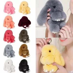 Coelho Chaveiro Pele Bonito Pom Bola Boneca Brinquedo Bolsa Pingente Decoração Chaves Do Carro Presentes