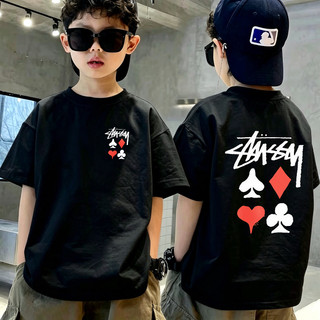 Áo Thun Trẻ Em Bé Trai Gái In  Bài Tứ Loại, Áo Bông Ngắn Tay Hè Phong Cách Street Size 3-12 Tuổi COD