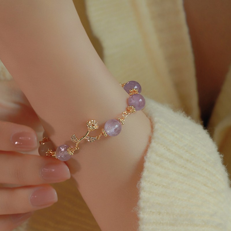Vòng tay nữ thạch anh tím tự nhiên tinh tế
