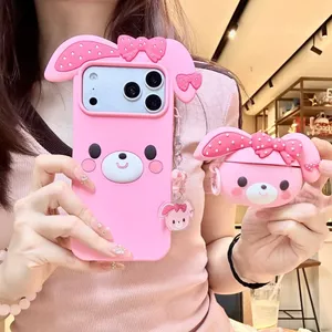Mặt dây chuyền thỏ Bobo iphone17 Vỏ bảo vệ Apple 16 Thích hợp cho vỏ điện thoại chống sốc 14 / 15pro max