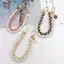 HFTOY Vintage Túi Ngọc Trai Dây Đeo Cho Túi Xách Dây Xích Hai Lớp Ngọc Trai Điện Thoại Dây Ví Tinh Tế Thay Thế Tay Cầm Túi Phụ Kiện ~