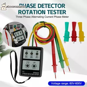 Cheenm Máy đo pha xoay chiều 3 pha, máy dò pha, kiểm tra xoay pha, chỉ báo kỹ thuật số, sắp xếp pha VN