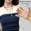 Vòng cổ mặt dây chuyền chữ thập Gothic cổ điển cho phong cách Y2K | Vòng cổ có thể điều chỉnh đính cườm bạc đen xếp chồng bốn lớp, dành cho bữa tiệc hàng ngày