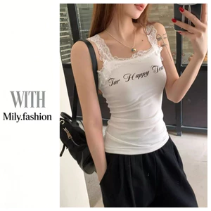Milyfashion Modal Ren Sling Mùa Hè In Chữ Ôm Phù Hợp Với Bên Ngoài Mặc Không Tay Áo Ngắn