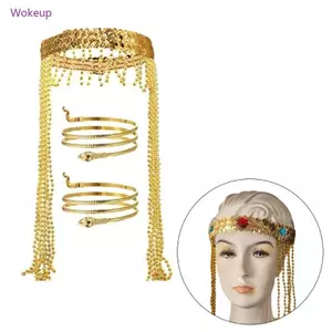 Woke Ai Cập Đính Hạt Đầu Rắn Hình Lắc Tay Lễ Hội Mũ Đội Đầu Lễ Hội Băng Đô Quấn Tóc Đảng Cosplay Trang Phục Dụng Cụ Unise
