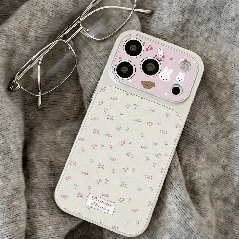 Ốp lưng iPhone 16/15/14/13 Pro Max Hoa Nhỏ Thỏ Dễ Thương Vintage Chống Trầy Cao Cấp