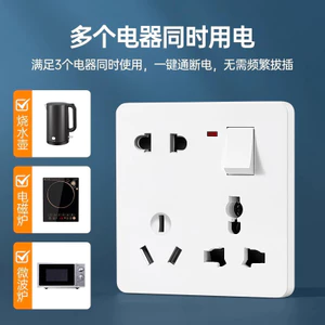 86 Loại Một Mở Tám Lỗ Công Tắc Ổ Cắm Bảng Đa Năng 1 Mở 8 Lỗ Với Công Tắc Đa Năng Sáu Lỗ Hai Mở Mười Lỗ ZVQE