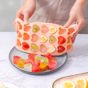Sáng Tạo Có Nắp 21 Ngăn Hình Trái Tim Tròn Silicon Khay Đá Khuôn Hộp Đá Popsicle Khuôn Whisky Đá Bóng Phát Hành Khuôn26052110