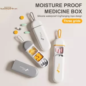 TRTR Hộp đựng thuốc 3 phần Hộp đựng thuốc hàng ngày Hộp đựng thuốc di động Hộp đựng thuốc du lịch cho nhà thơ Hộp đựng thuốc chống ẩm VN