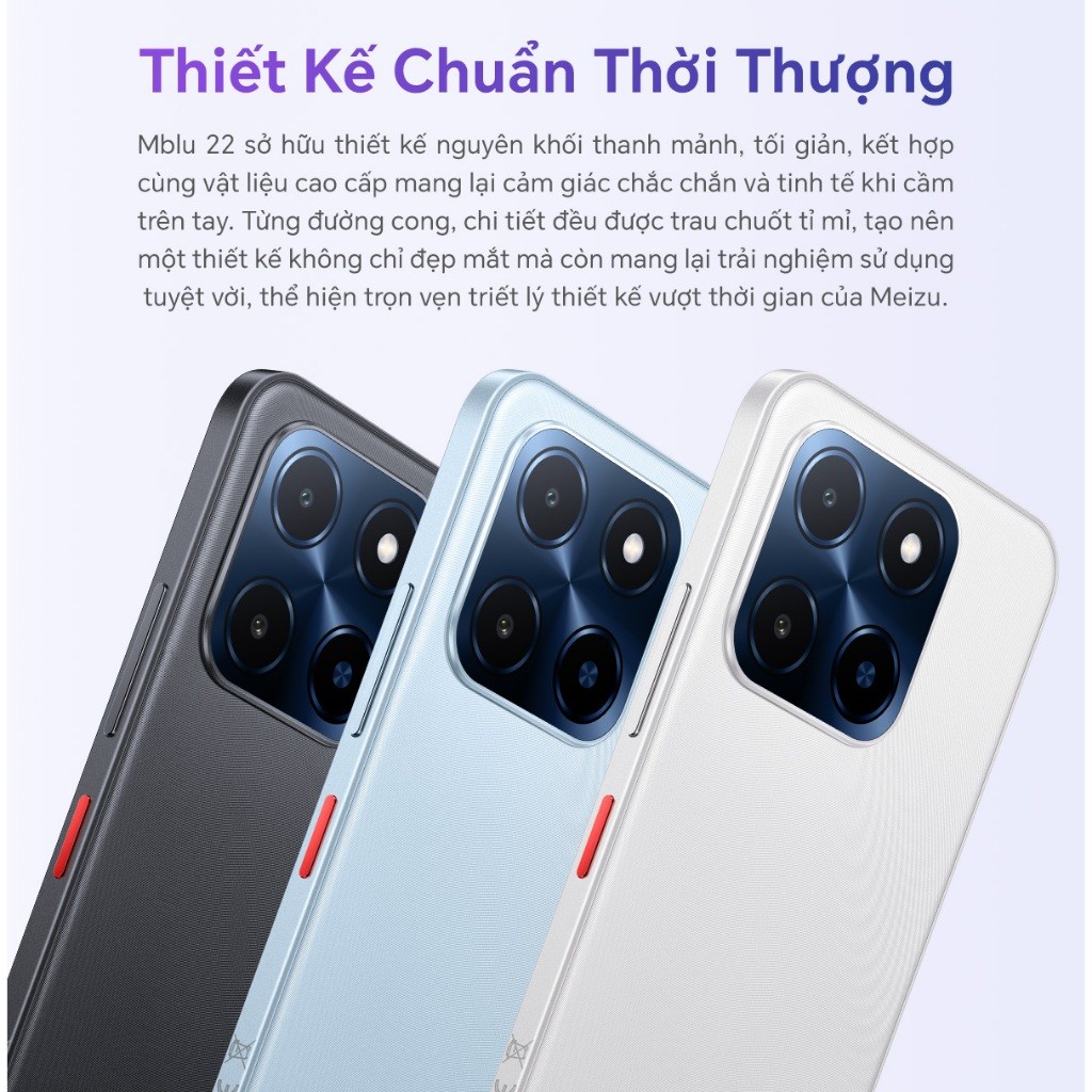[Mới] Điện Thoại Meizu Mblu 22 l Màn Hình 6.79" 90Hz l Pin 5000mAh | Chính hãng