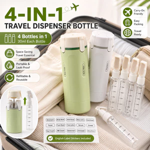 Chai du lịch 4in1 di động để chống rò rỉ dầu gội