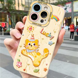 Ốp Lưng Silicon Lỏng Mềm Họa Tiết Cún Con May Mắn Cho iPhone 11 12 13 14 15 16 17 Pro Max IP 7 8 Plus X XS XR