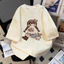 （Giao hàng 24h）Angela Áo thun cotton nguyên chất với họa tiết cổ điển style Mỹ