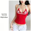 Milyfashion In Chữ Dây Cổ Sling Phong Cách Mới Ngọt Ngào Mát Slim-fit Ôm Hơn Nhìn Nhìn Nhìn Tất Cả Trận Đấu Ngắn Top U64A