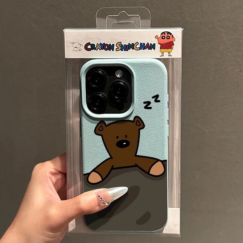 Gỗ Teddy Bear phù hợp với ốp điện thoại PROMAX 17, họa tiết lê, iPhone 16/15 mềm