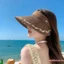 Tấm che nắng bằng rơm dành cho nữ mùa hè có thể gập lại chống nắng có thể gập lại dành cho du lịch đi biển ngoài trời