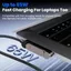 Cáp USB C STABFOAM 65W, Cáp dữ liệu sạc 3 trong 1 thiết kế có thể gập lại, Cáp sạc nhanh PD sạc nhanh nguồn 65W Hỗ trợ điện thoại
