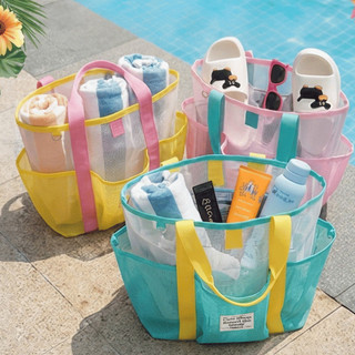 Túi Lưới PVC Đựng Đồ Du Lịch Cỡ Lớn, Túi Tote Trong Suốt Chống Thấm Đựng Đồ Đi Biển, Đi Bơi Tiện Lợi