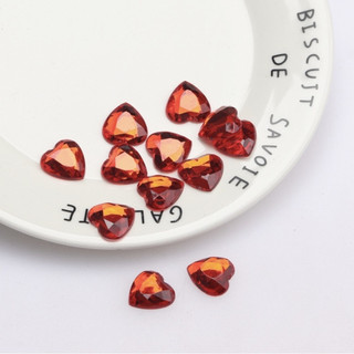 20mm Đào Trái Tim 10 Miếng Handmade Tự Làm Chất Liệu Phụ Kiện Trang Sức Đài Loan Acrylic Chống Lỗ Phẳng Kim Cương Quần Áo Phụ Kiện SAXU