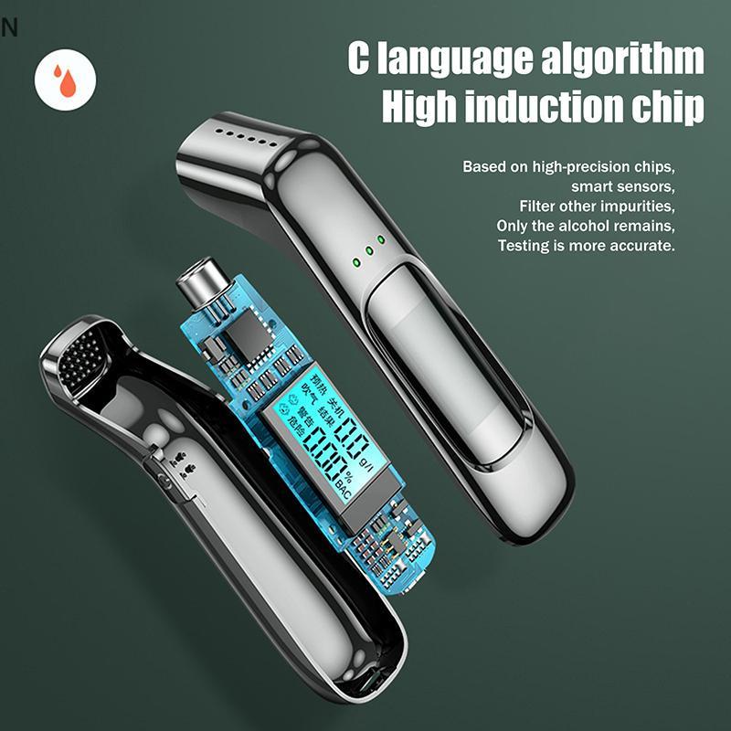 NS Máy kiểm tra cồn không tiếp xúc Độ chính xác cao Máy đo hơi thở Aeter USB Màn hình LCD có thể sạc lại Kỹ thuật số Máy dò cồn di động NS