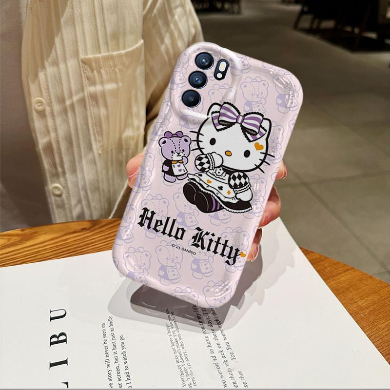 Ốp Silicon Hoạt Hình Cho OPPO A16 A16S A16K 3D Bé Gái Vỏ Điện Thoại Mềm TPU Kitty Sinh Viên Chống Sốc Ốp Lưng