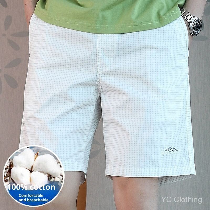 Quần short cotton cotton nguyên chất, dáng rộng vừa vặn co giãn nhẹ và nhiều túi, mát mẻ cho mùa hè, thích hợp để chạy bộ hàng ngày và mặc ở nhà I7QK